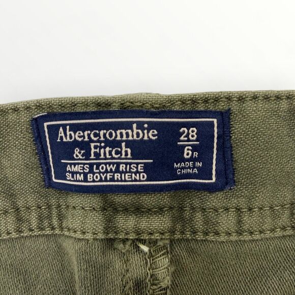 Abercrombie & Fitch Pants Womens 28‎ 6 Chino Green Floral Boyfriend Casual 28x27 - Picture 11 of 11